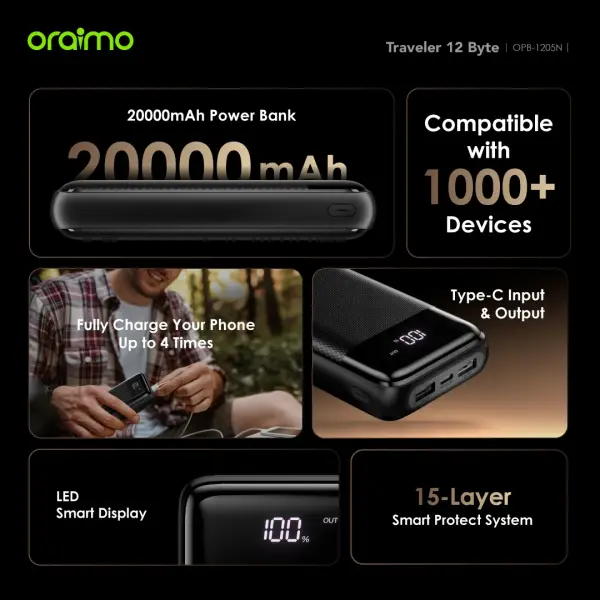 Oraimo Traveler 12 Byte | OPB-1205N Powerbank