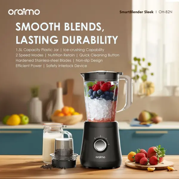 Oraimo SmartBlender Sleek 1.5L 2-Speed Blender (OH-B2N)