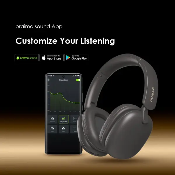 Oraimo BoomPop Lite ENC Over-Ear Wireless Headphones (Model: OHP-610)