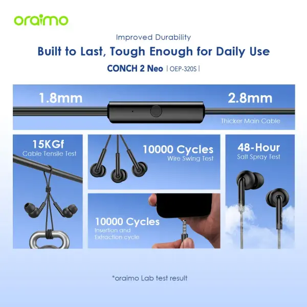 Oraimo Conch 2 Neo 3.5mm In-Ear Wired Earphones (OEP-320S)