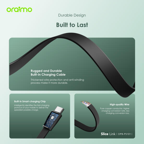 Oraimo Slice Link 10000mAh 12W Power Bank with Built-in Cables (OPB-P5101)