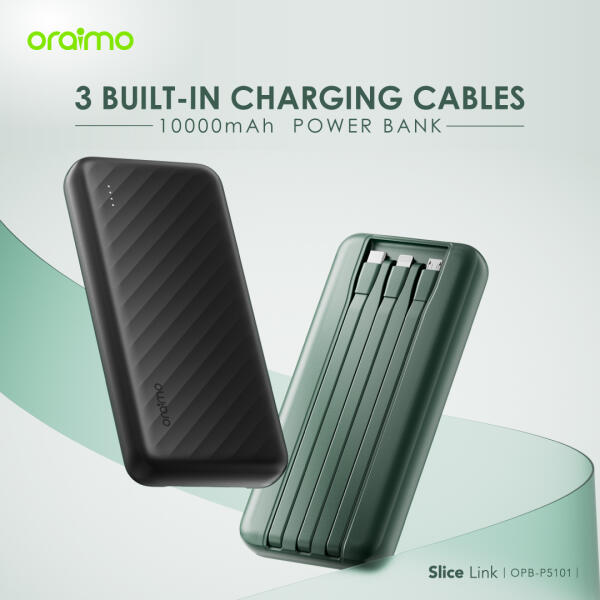 Oraimo Slice Link 10000mAh 12W Power Bank with Built-in Cables (OPB-P5101)