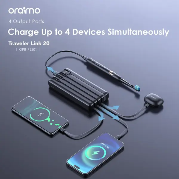 Oraimo Traveler Link 20 20000mAh 12W Power Bank (OPB-P5201)