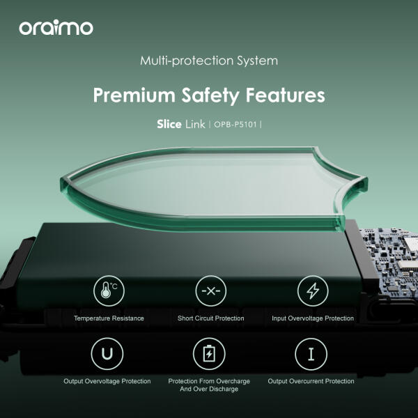 Oraimo Slice Link 10000mAh 12W Power Bank with Built-in Cables (OPB-P5101)